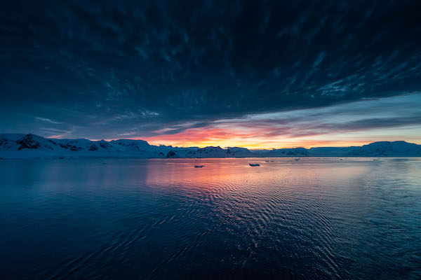 Sunset over Antarctica
